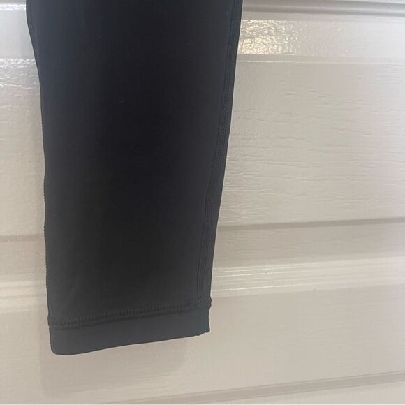 Adidas Black Solid Leggings Size Medium Tight Fit Pocket Aeroready Striped Logo - Picture 11 of 13